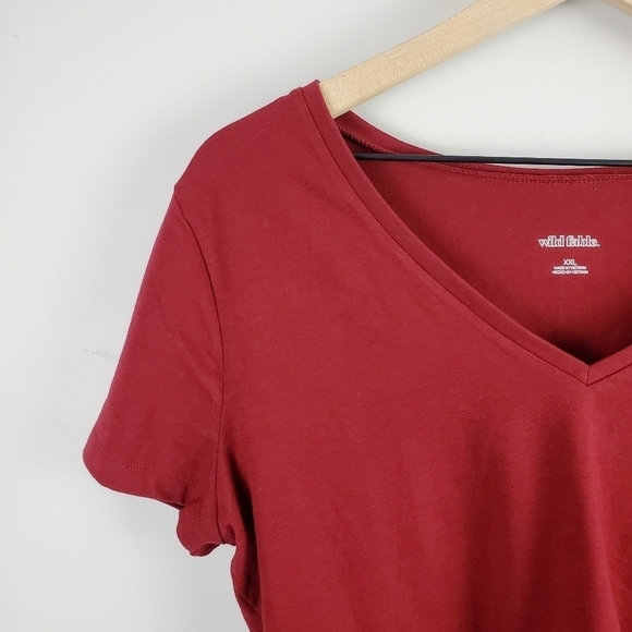 Wild Fable Red Burgundy Crop Tee XXL BNWT - Picture 3 of 9